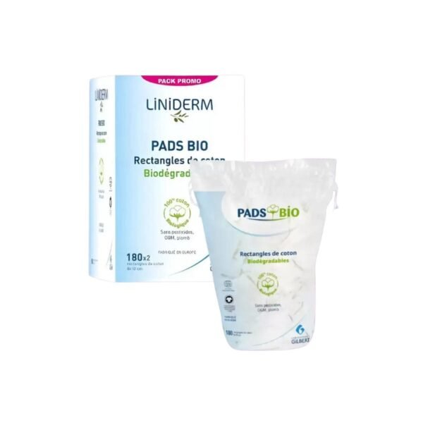 Gilbert Liniderm Pads Bio – 2 x 180 Rectangles de Coton Biodégradables